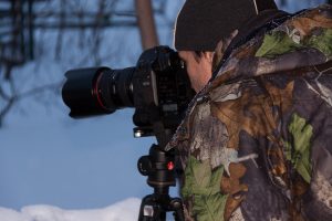 martin bernier photographe caméra Canon camouflage parc nature pointe-aux-trembles neige